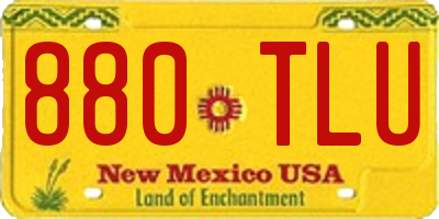 NM license plate 880TLU