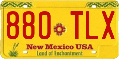 NM license plate 880TLX