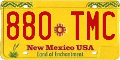 NM license plate 880TMC