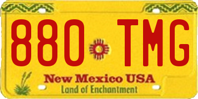 NM license plate 880TMG
