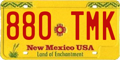 NM license plate 880TMK