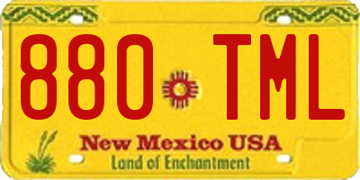 NM license plate 880TML
