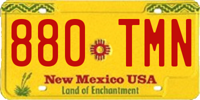 NM license plate 880TMN