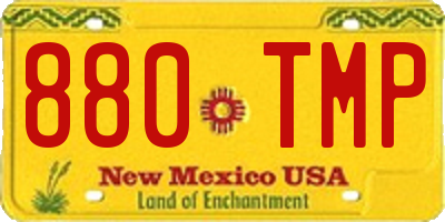 NM license plate 880TMP