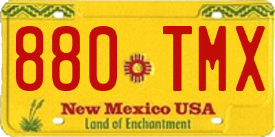 NM license plate 880TMX