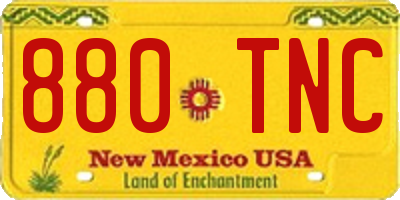 NM license plate 880TNC