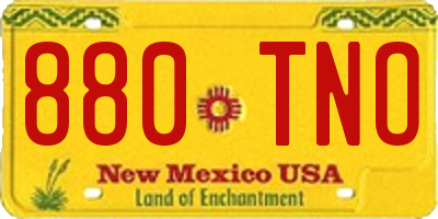 NM license plate 880TNO