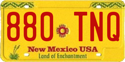 NM license plate 880TNQ