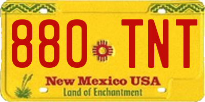 NM license plate 880TNT