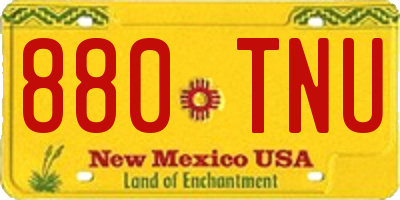 NM license plate 880TNU