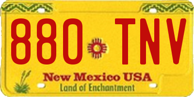 NM license plate 880TNV