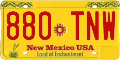NM license plate 880TNW