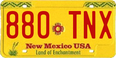 NM license plate 880TNX