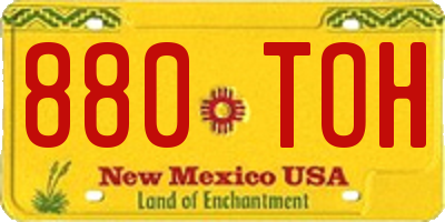 NM license plate 880TOH