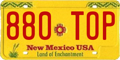 NM license plate 880TOP
