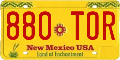 NM license plate 880TOR