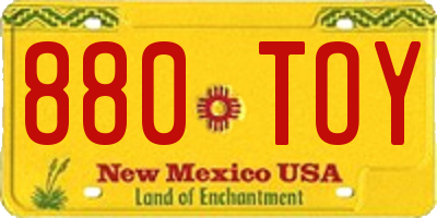 NM license plate 880TOY