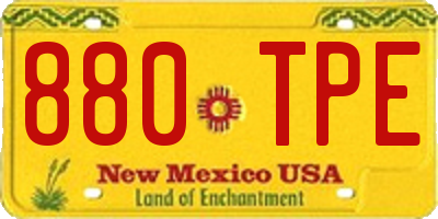 NM license plate 880TPE