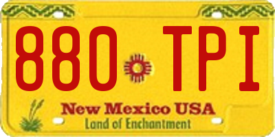NM license plate 880TPI