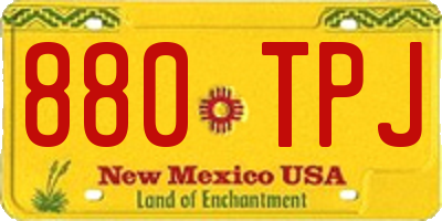 NM license plate 880TPJ