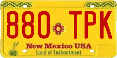 NM license plate 880TPK
