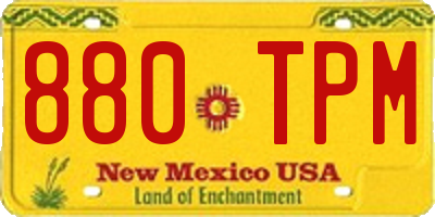 NM license plate 880TPM
