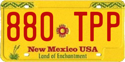 NM license plate 880TPP