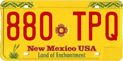 NM license plate 880TPQ