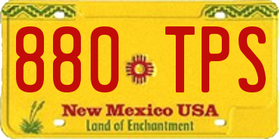 NM license plate 880TPS