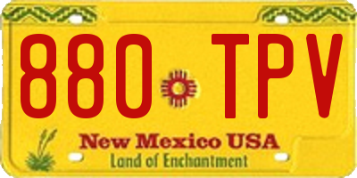 NM license plate 880TPV