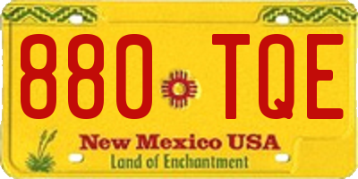 NM license plate 880TQE