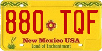 NM license plate 880TQF