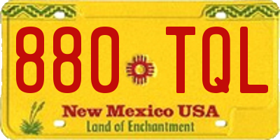 NM license plate 880TQL