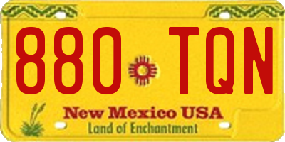 NM license plate 880TQN