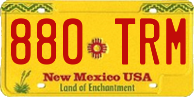 NM license plate 880TRM