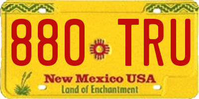 NM license plate 880TRU