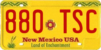 NM license plate 880TSC
