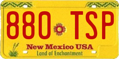 NM license plate 880TSP