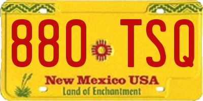 NM license plate 880TSQ