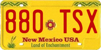 NM license plate 880TSX