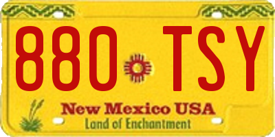 NM license plate 880TSY