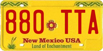 NM license plate 880TTA