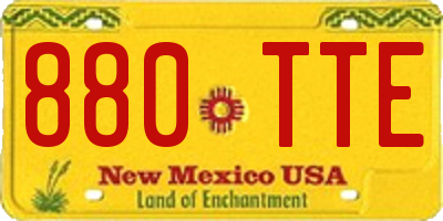 NM license plate 880TTE