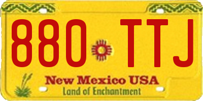 NM license plate 880TTJ