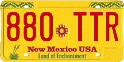 NM license plate 880TTR