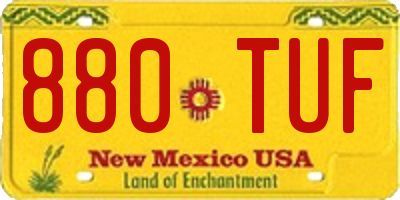 NM license plate 880TUF
