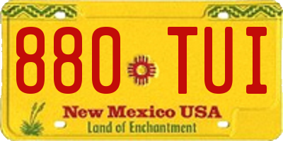 NM license plate 880TUI