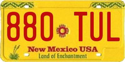 NM license plate 880TUL