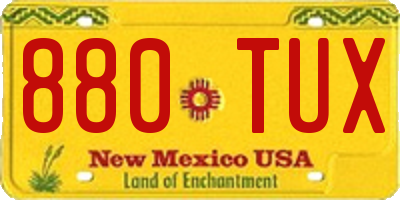 NM license plate 880TUX