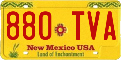 NM license plate 880TVA
